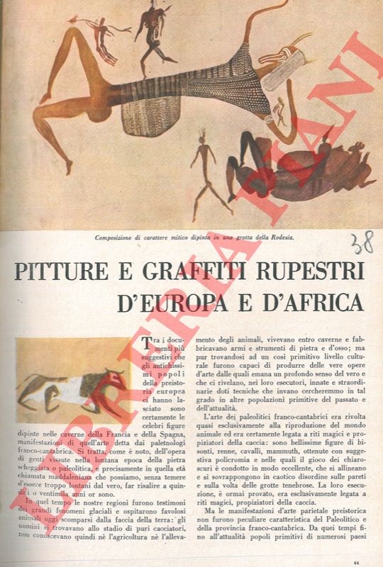 GRAZIOSI Paolo - - Pitture e graffiti rupestri d'Europa e d'Africa.