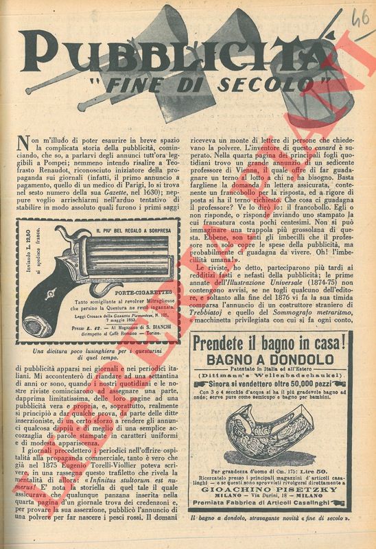 BIANCHI Icilio - - Pubblicit fine di secolo.