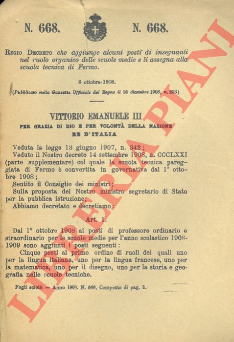 Legge - che autorizza l'esercizio provvisorio dei bilanci dal 1 luglio a tutto il mesi di dicembre 1862.