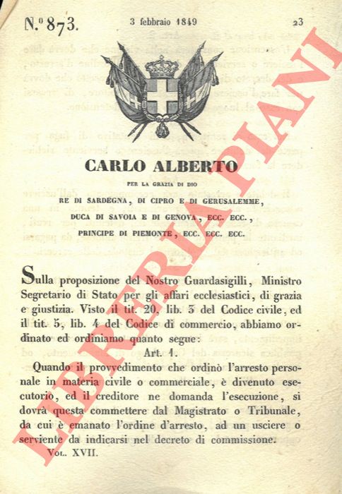 Regio Decreto - con cui si stabilisce il trattamento da riservare ai debitori.