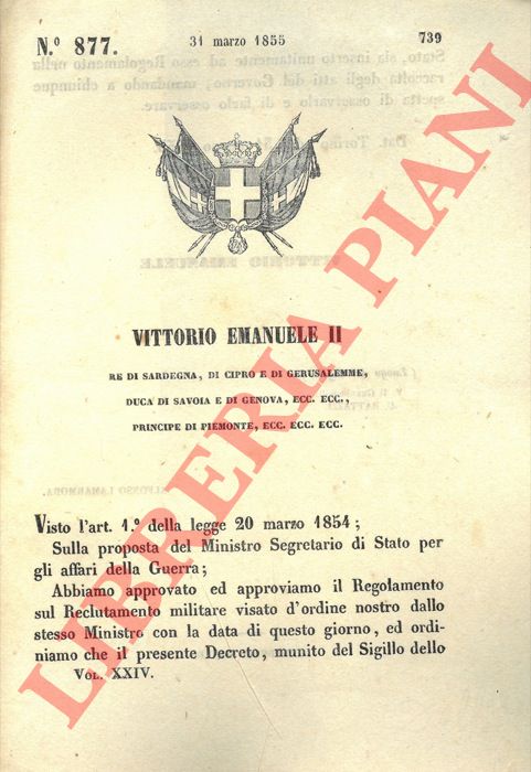 Regio Decreto - con cui si comunica quali sono i collegi rimasti vacanti e si convocano per l'elezione dei nuovi deputati.