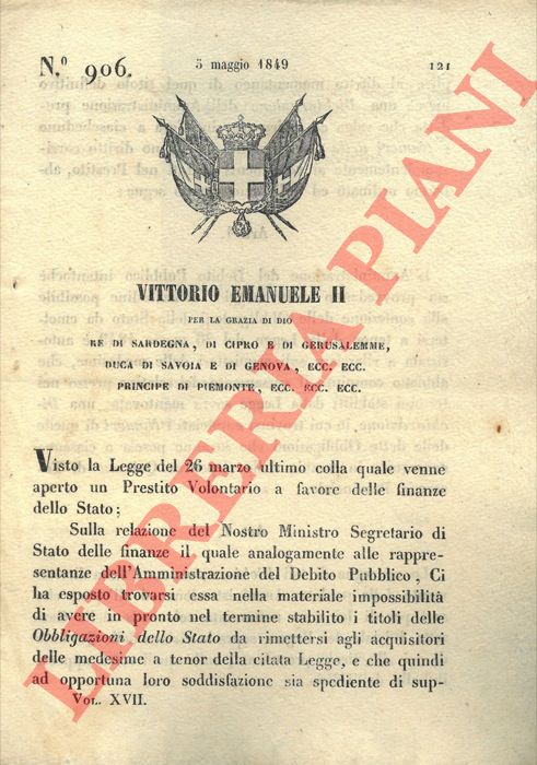 Regio Decreto - con cui si stabilisce che la consegna delle dichiarazioni relative all'acquisizione delle obbligazioni di stato sara fatta dall'Amministrazione del Debito Pubblico.