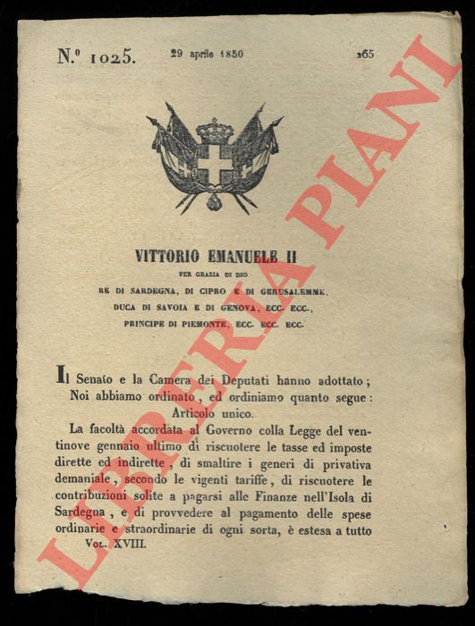 Pregone di S.E. - con il quale si pubblica la Carta Reale del 16 Gennaio 1838 affinch il peso venga sostituito alla misura di capacit nella vendita del sale.