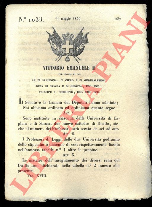 Pregone di S.E. - con il quale si pubblicano alcune disposizioni per gli studi ed esami degli aspiranti notai.