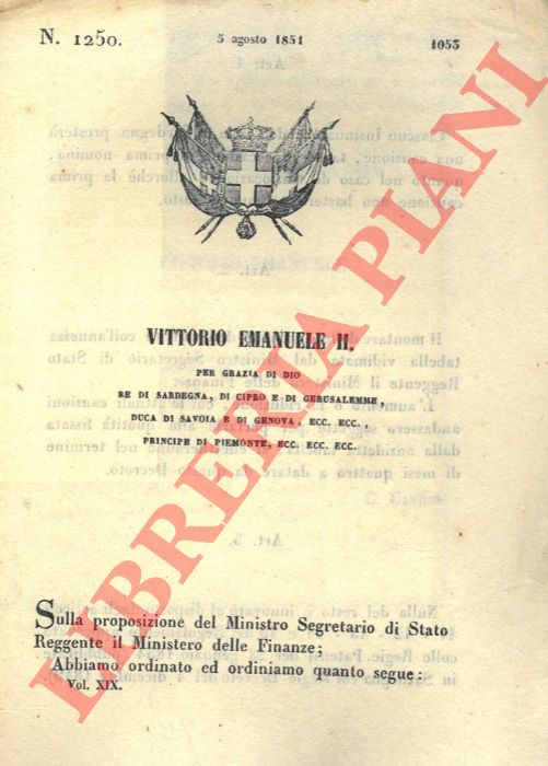 Regio Decreto - con cui si stabilisce che ciascun insinuatore in Sardegna prester una cauzione sia in occasione di prima nomina che nel caso di trasloco.