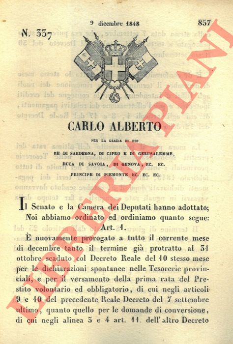 Regio Decreto - con cui si proroga il termine per le dichiarazioni spontanee e per il versamento della prima rata del prestito volontario ed obbligatorio.