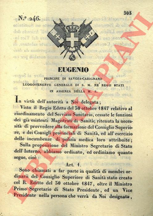 Regio Decreto - relativo ai membri del Consiglio Superiore di Sanit.
