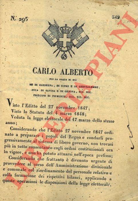 Regio Decreto - con cui si definiscono i Comuni e si illustrano i compiti delle relative amministrazioni.