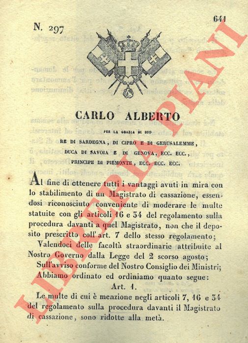 Regio Decreto - con cui si riducono le multe degli artt. 7, 16 e 34 della met.