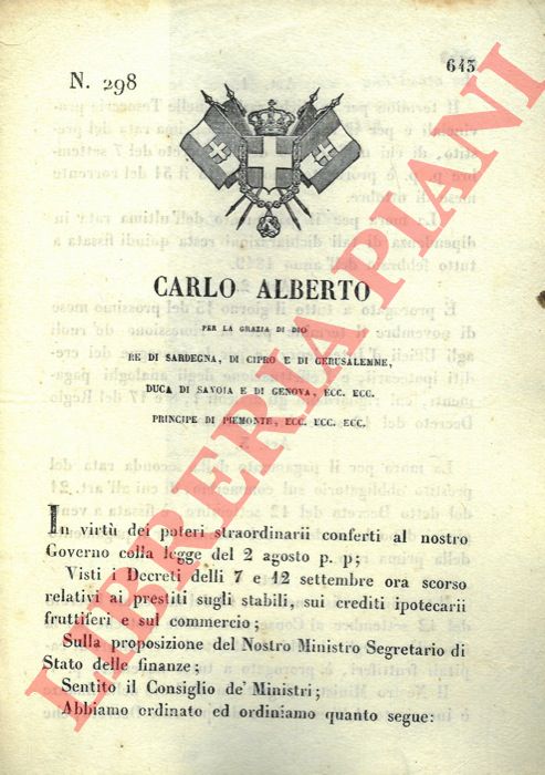 Regio Decreto - con cui si proroga il termine per le dichiarazioni nelle tesorerie provinciali.