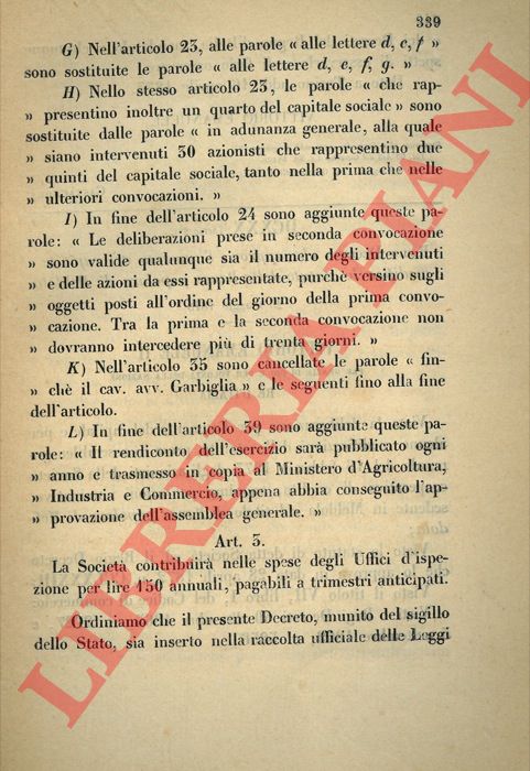 Regio Decreto - che approva l'aumento di capitale e modifica lo statuto della Banca popolare di Meldola.