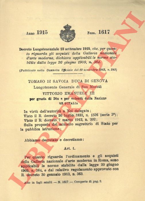 Decreto Luogotenenziale - che autorizza, dal fondo di riserva per le spese impreviste, una 12^ prelevazione a favore del bilancio del Ministero dell'istruzione pubblica.