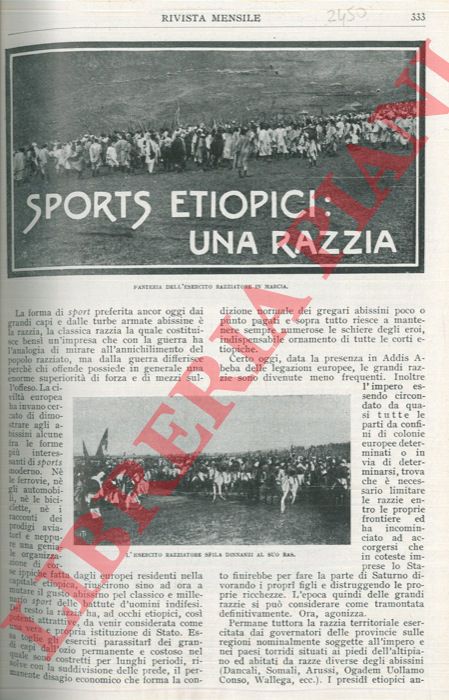 CIPOLLA Arnaldo - - Sports etiopici: una razzia.