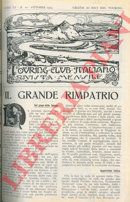 BERTACCHI Giovanni - - Il grande rimpatrio.