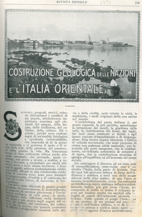 CASTELLI Giuseppe - - Costruzione geologica delle nazioni e l'Italia Orientale.