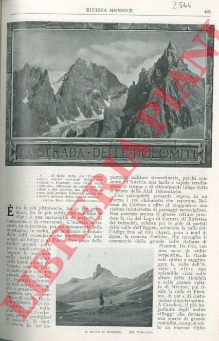 TEDESCHI Mario - - La strada delle Dolomiti.