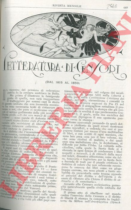 GUTIERREZ Beniamino - - Letteratura di censori (dal 1815 al 1859).