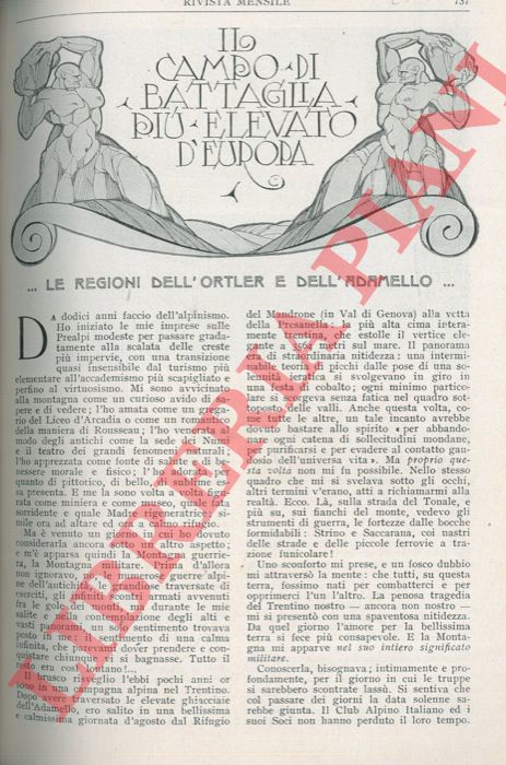 LAENG Gualtiero - - Il campo di battaglia pi elevato d'Europa. Le regioni dell'Ortler e dell'Adamello.
