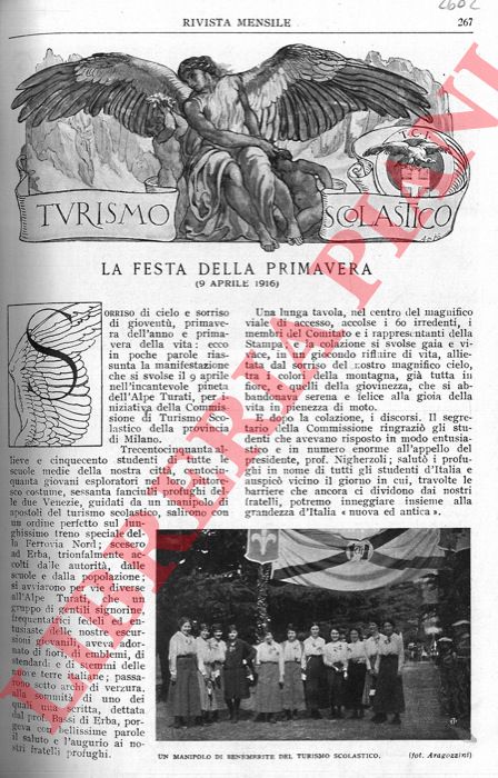 TEDESCHI Mario - - Turismo scolastico. La festa della primavera (9 aprile 1916).