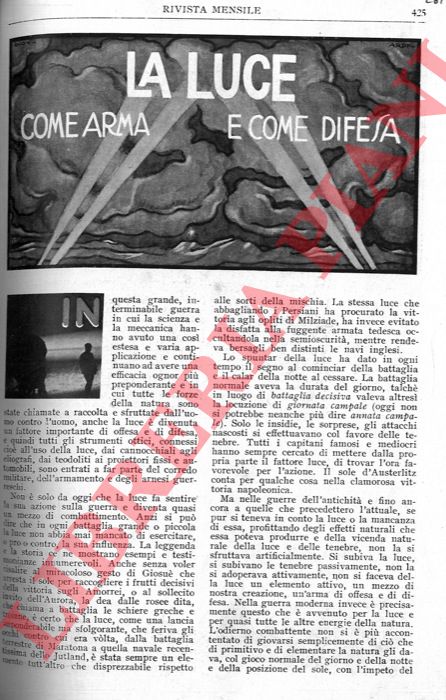 MORASSO Mario - - La luce come arma e come difesa.
